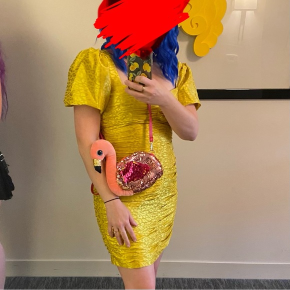 Adelyn Rae Yellow Ruched Dress - Picture 5 of 5